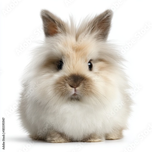 Adorable fluffy rabbit with soft fur, perfect for pet-themed content and animal lovers. Captivating and cute.
