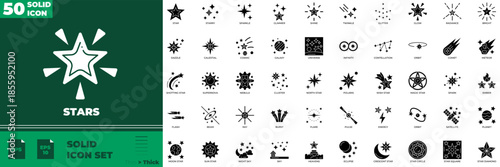 Stars Solid Editable Icons set