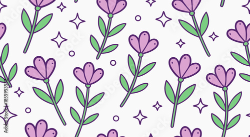 Adorable lavender seamless pattern background vector design
