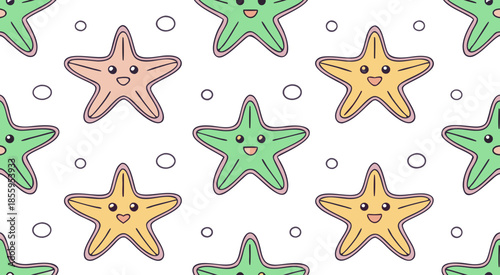 Adorable star fish seamless pattern background vector design