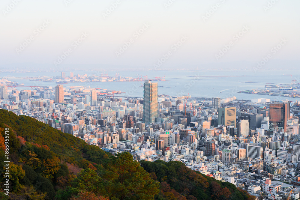 Obraz premium 錨山から見る神戸の夕景