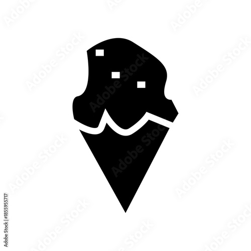 black and white ice cream glyph icon vector