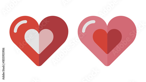 Love's Symphony: Two radiant hearts, each a testament to affection, their gentle contours whispering tales of connection and love.