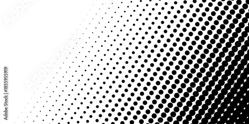 abstract gradient halftone dots background Pop art template texture Vector illustration. white and black halftone background, horizontal seamless dotted lines. The halftone texture is monochrome. 