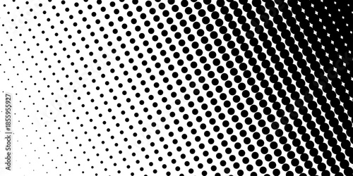 abstract gradient halftone dots background Pop art template texture Vector illustration. white and black halftone background, horizontal seamless dotted lines. The halftone texture is monochrome. 