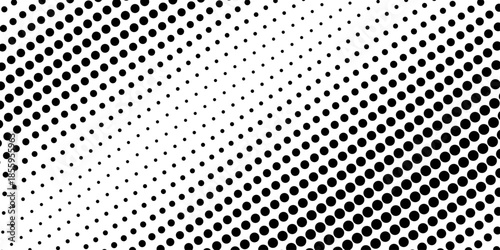 abstract gradient halftone dots background Pop art template texture Vector illustration. white and black halftone background, horizontal seamless dotted lines. The halftone texture is monochrome. 