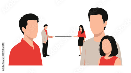 Equality in Human Relationship: An illustrative depiction symbolizes equal opportunities in human relationship, using simplistic graphics to convey balance and fairness. 