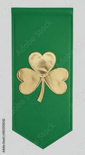 Green Shamrock Banner for Saint Patricks Day Celebration.