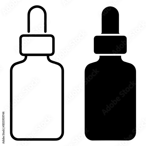 dropper serum bottle icon set