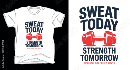 Sweat today fitness graphic vector art t-shirt design print template