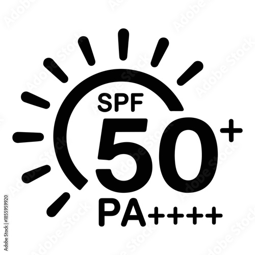 spf sun protection skincare line icon set