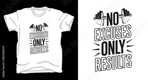 No excuse fitness graphic vector art t-shirt design print template