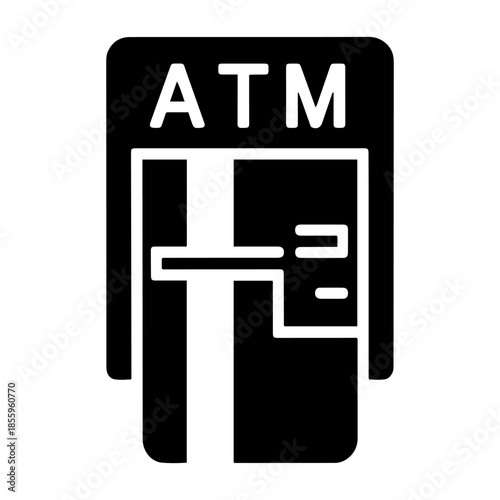 atm machine withdrawing money icon