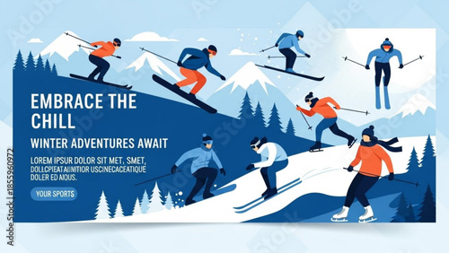 Embrace the Chill: Adventurers Carving Through Snowy Landscapes