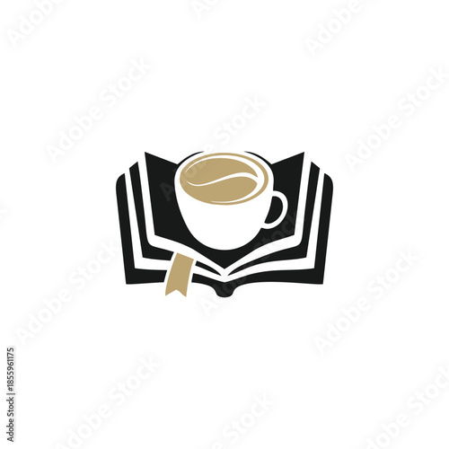 Coffee cup resting on open book
