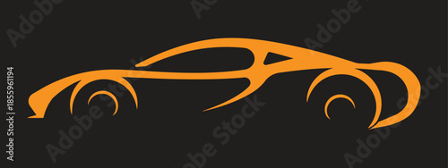 Stylized car silhouette isolated on transparent background, isolated on white background, Vector, illustration