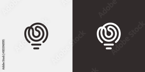 Curvilinear bulb idea symbol icon