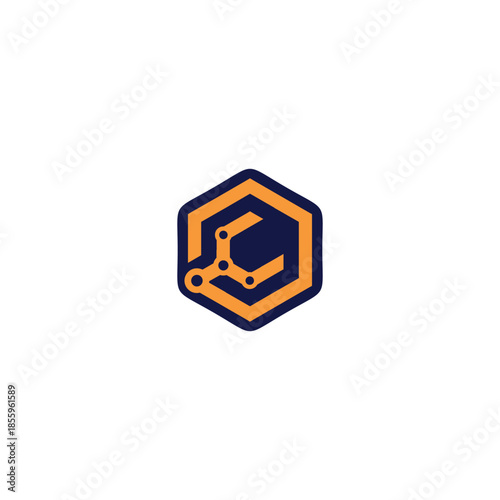 Tech wrench in a hexagon shape