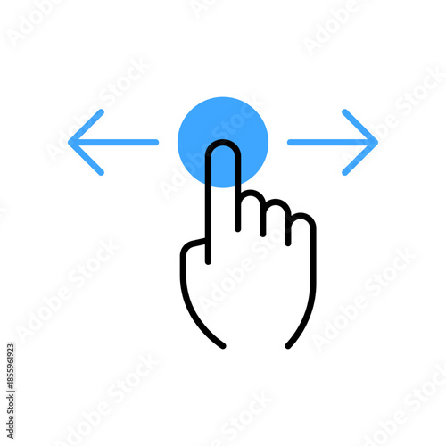 Swipe Left and Right Hand Gesture Icon Vector