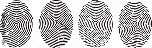 Fingerprint icon set in vector style on white background. Set os fingerprint scanning icon sign – stock Fingerprint scanning icon sign.