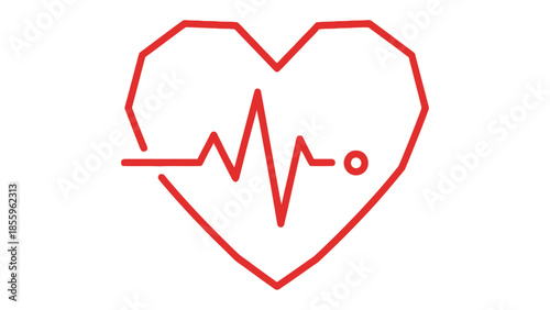 Heartbeat Rhythm: A striking graphic of a heart with a pulsing heartbeat line, symbolizing life, health, and vitality.