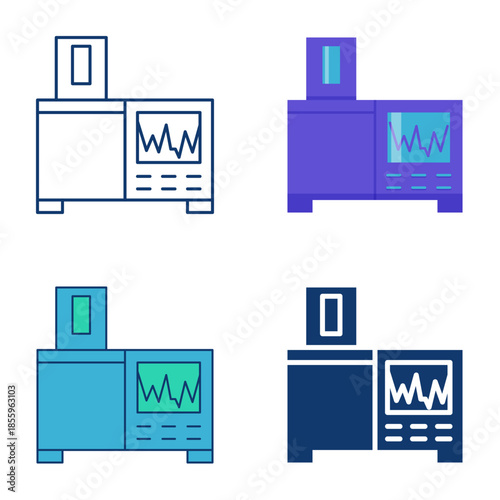 Gas chromatograph icon set