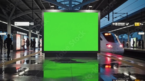 Outdoor train platform reflections scene 3 with train platform reflections effect outdoor style featuring cinematic, 4k, stock