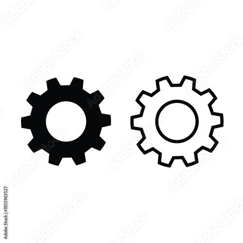 Settings gear line icon, configuration symbol, cogwheel vector design