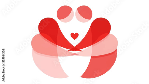 Embracing Unity: A stylized illustration depicting an embrace, symbolizing love, connection, and the bond between two individuals or entities. This graphic image evokes feelings of warmth, support.