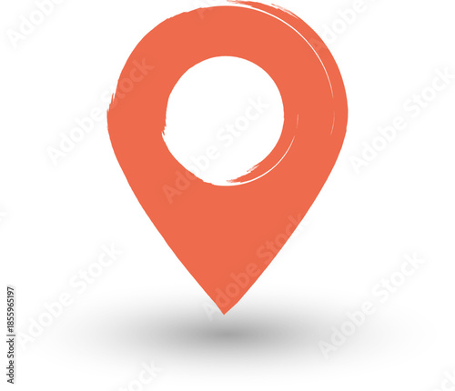 A red map pin icon on a whi...