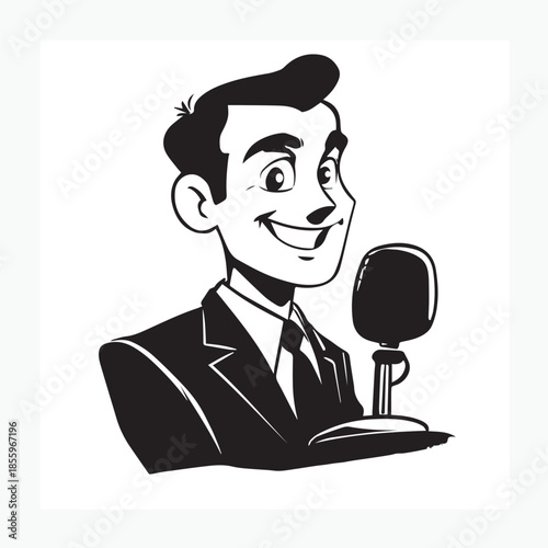 businessman with microphone