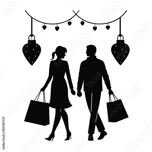  Valentine Night Shopping Silhouette 