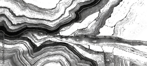 Grunge geological strata background with black and white layered lines. seamless abstract geology layers texture design.