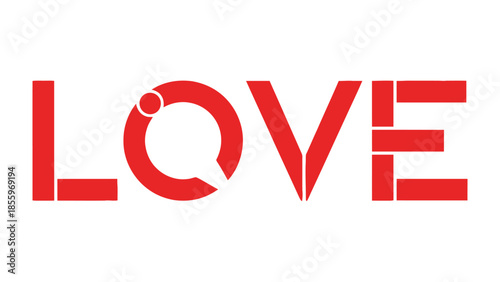 Love Typography: Simple red-colored typography with love written on it that depicts love in graphic form