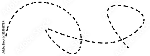 Abstract dashed line loop design with curved path