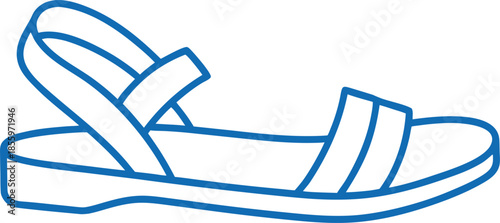 Summer strappy sandal footwear vector illustration on white background