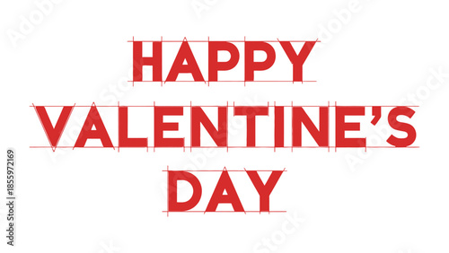 Valentine's Day Greeting: A vibrant red text message celebrates the spirit of love and affection. 