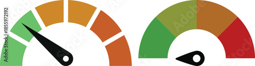 Dashboard speedometer icons set. Performance indicator sign.Rating meter signs.