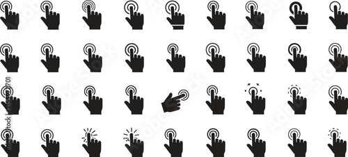 Repeating Hand Click Icons Pattern