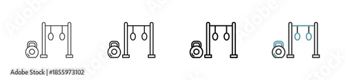Outline style Gym icon set. Available various sizes
