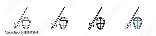 Outline style Fencing icon set. Available various sizes