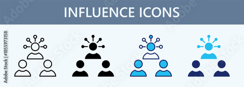 Influence Icon Set Multiple Style Collection