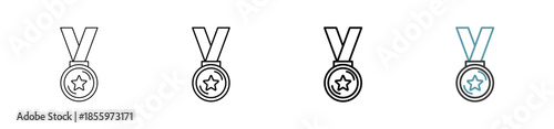 Outline style Medal icon set. Available various sizes