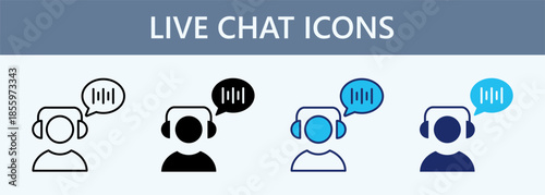 Live Chat Icon Set Multiple Style Collection