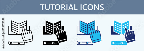 Tutorial Icon Set Multiple Style Collection