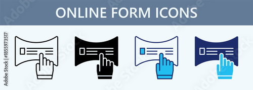 Online Form Icon Set Multiple Style Collection