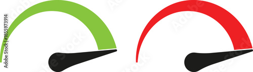 Dashboard speedometer icons set. Performance indicator sign.Rating meter signs.
