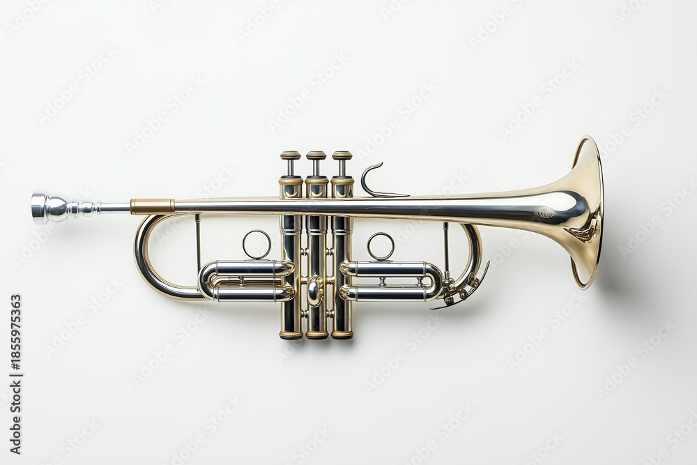 Fototapeta premium a trumpet musical instrument isolated over white background