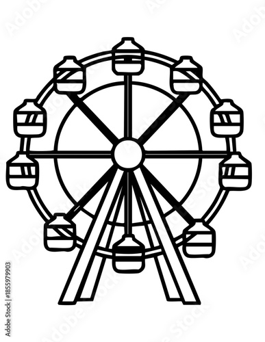 Vintage style Ferris wheel illustration for nostalgic carnival designs