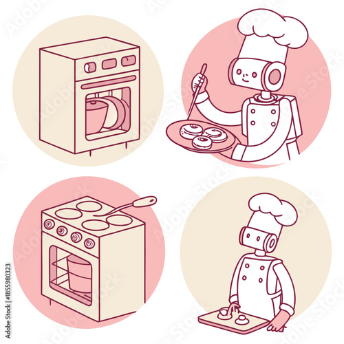 Robot chef preparing meals